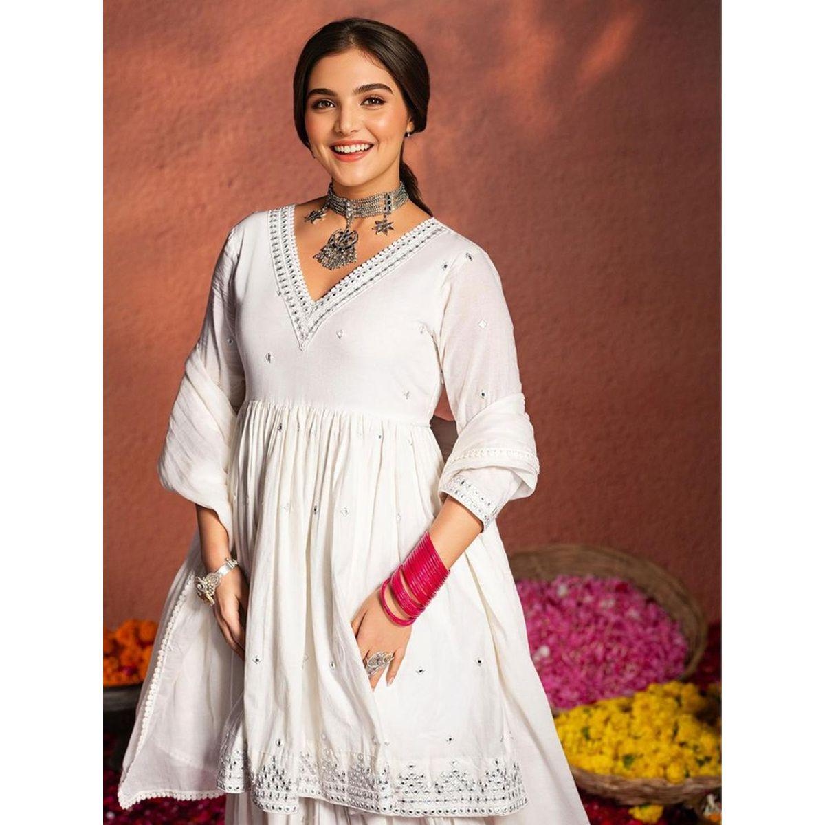 Ishin Embroidered Cotton Kurta with Dupatta and Trousers Set-women-clothing-ethnicwear-kurtasets-image-1