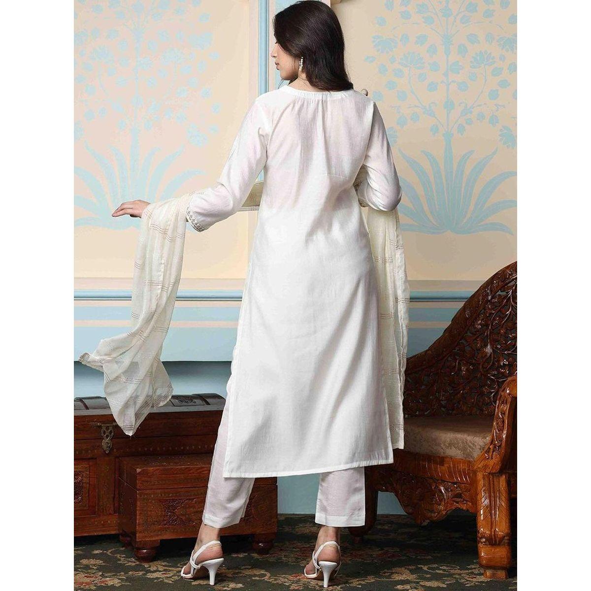 Ishin Embroidered Kurta with Trousers and Dupatta Set-women-clothing-ethnicwear-kurtasets-image-2