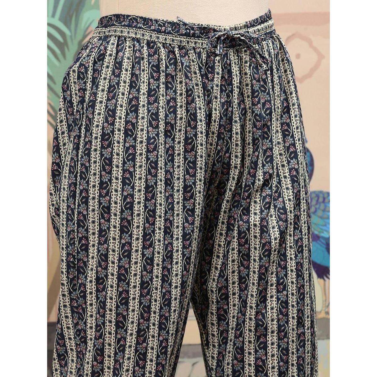 مجموعة من دوباتا وبنطال مع كورتا بطبعات-women-clothing-ethnicwear-kurtasets-image-3