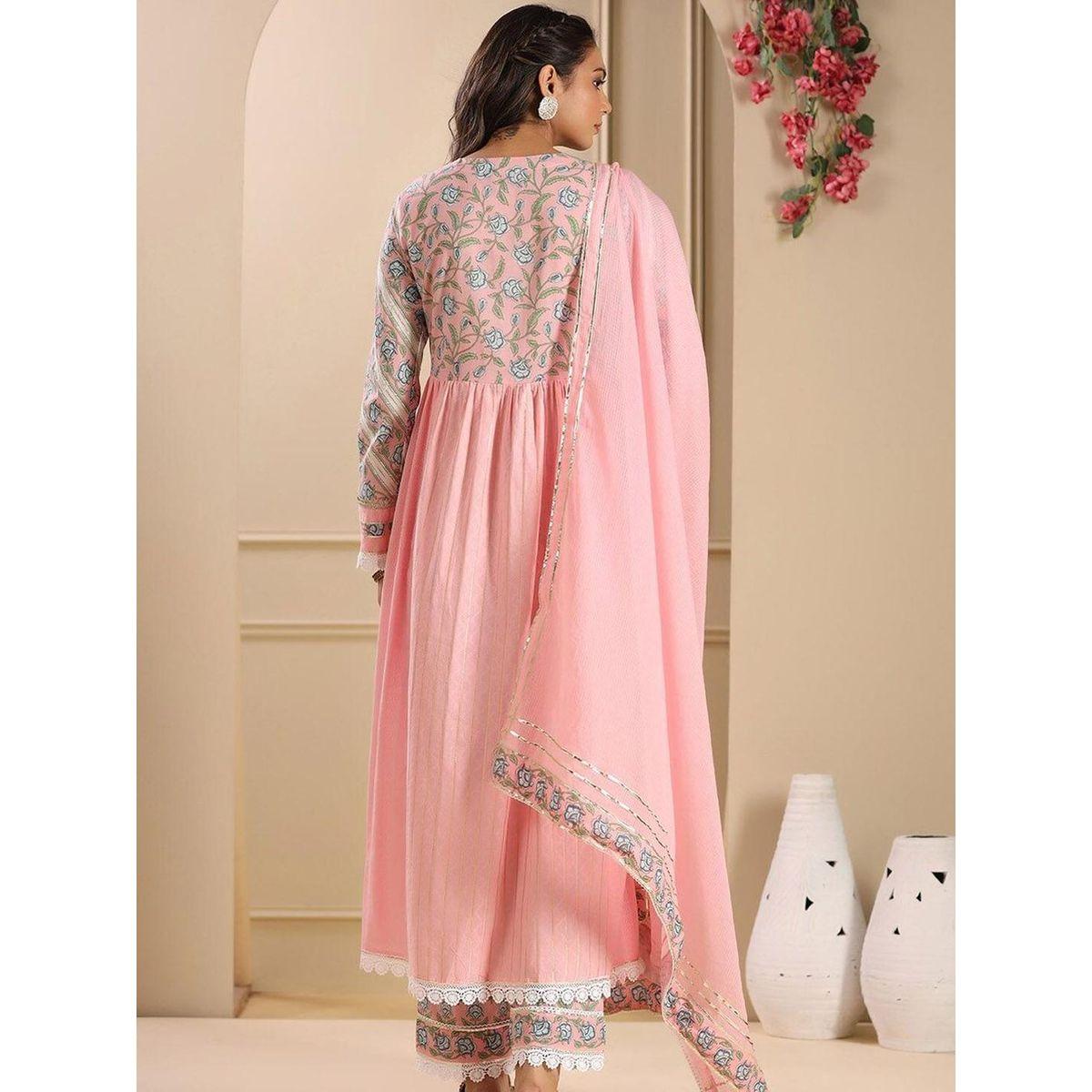 مجموعة من دوباتا وبنطال مع كورتا بطبعات-women-clothing-ethnicwear-kurtasets-image-3