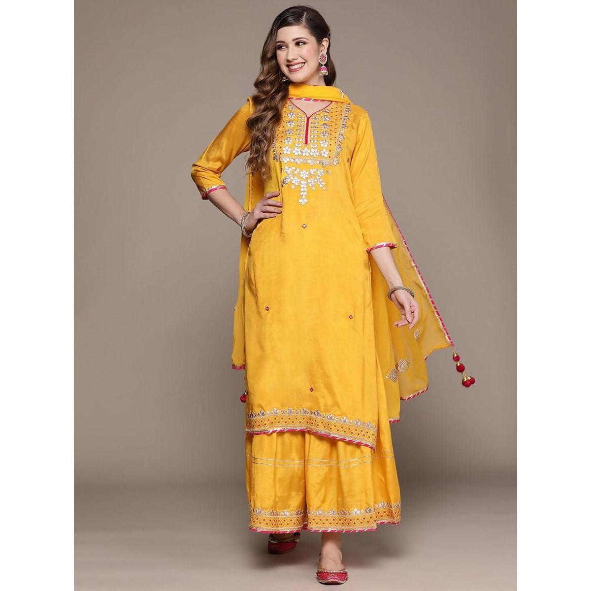 Ishin Embroidered Kurta with Sharara and Dupatta Set-women-clothing-ethnicwear-sareesets-image-1
