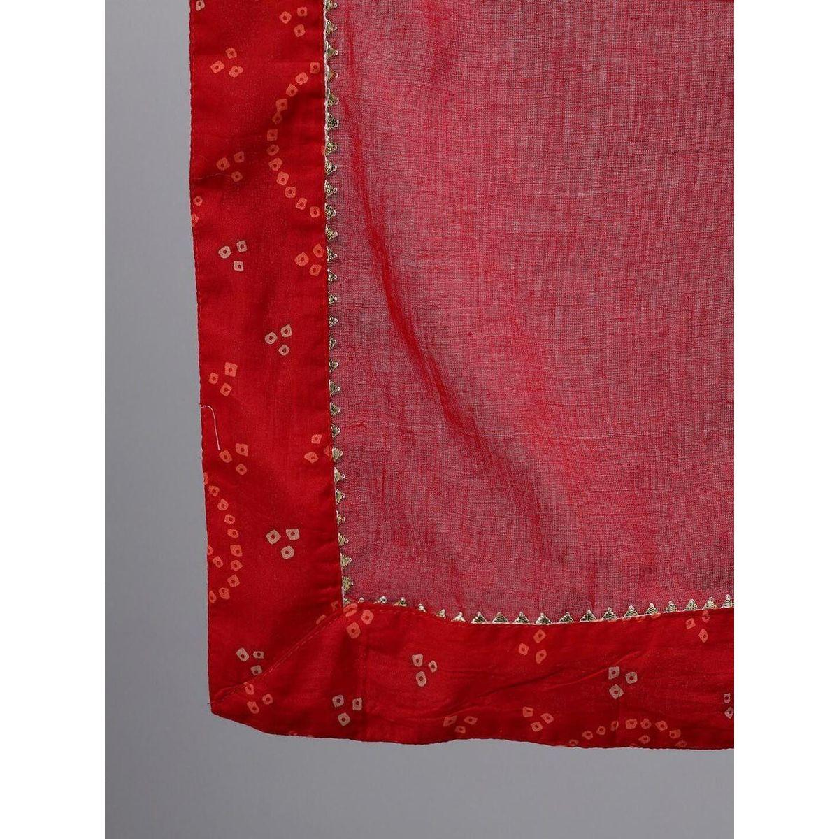 مجموعة من دوباتا وتنورة مع كورتا بتفاصيل مُطرّزة-women-clothing-ethnicwear-sareesets-image-5