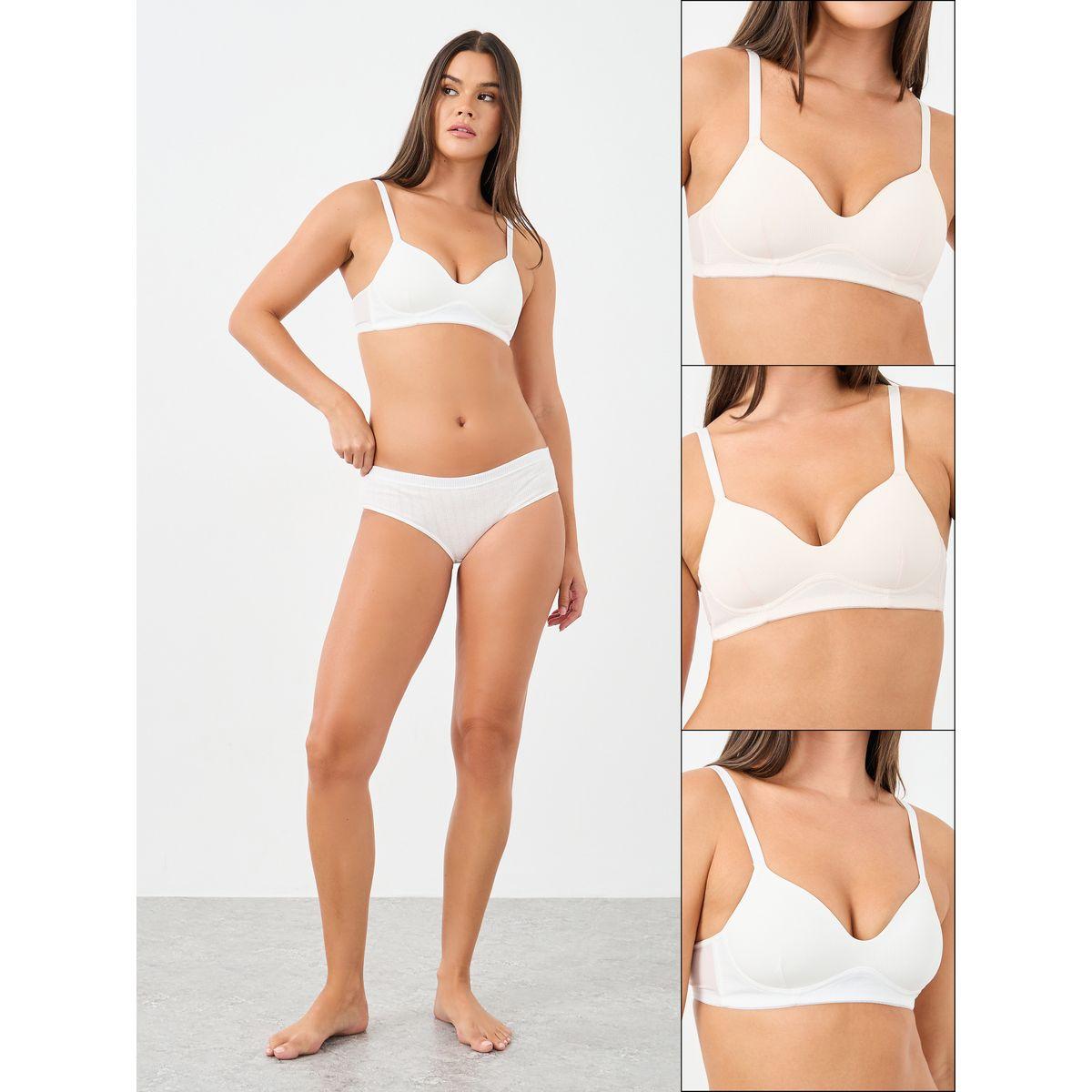 Styli Pack of 3 - Padded Non Wired Comfort T-Shirt Bra-women-clothing-lingerie-bras-image-1