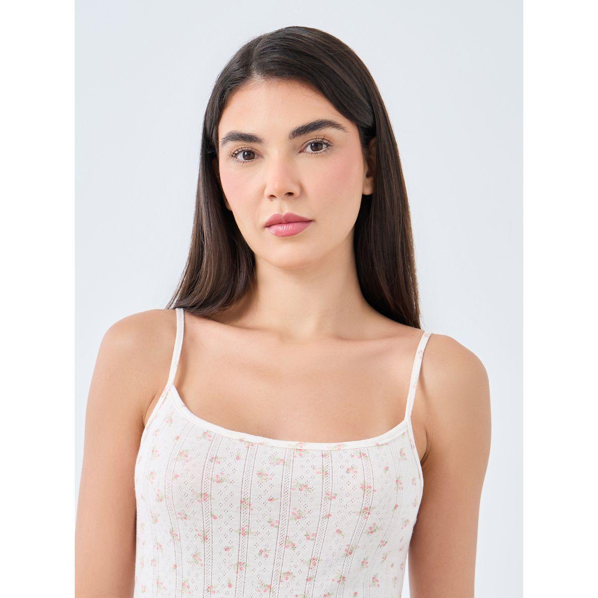Styli Floral Printed Pointelle Teddy-women-clothing-lingerie-corsets-image-2