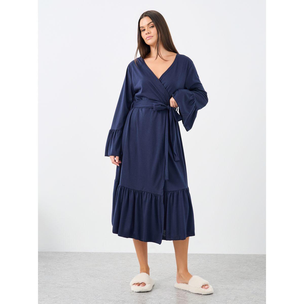 روب بحواف متعرجة وأكمام كشكش-women-clothing-nightwear-robes-image-1
