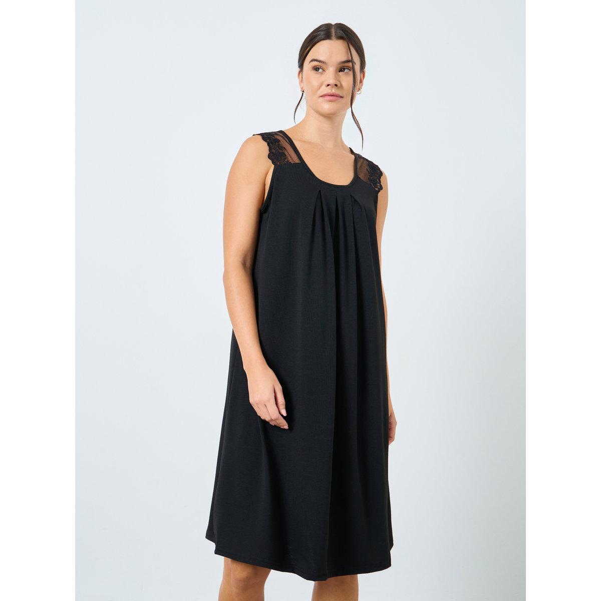 Styli Front Pintuck Shoulder Lace Detail Slip Dress-women-clothing-nightwear-nighties-image-2