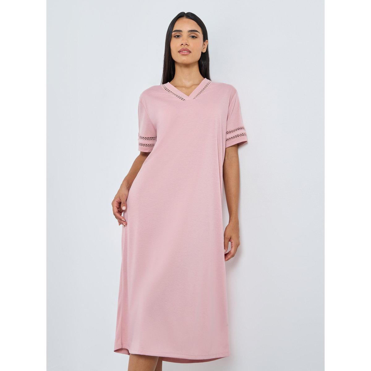 Styli Broderie Trim Sleep T-Shirt Dress-women-clothing-nightwear-nighties-image-2