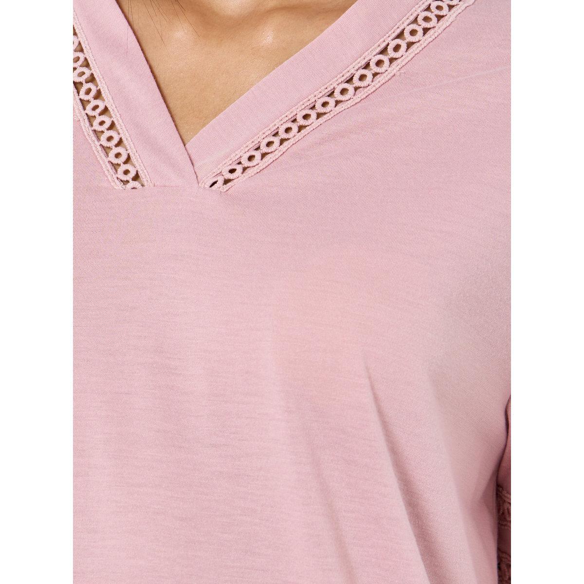 قميص نوم بتفاصيل حواف مُتباينة-women-clothing-nightwear-nighties-image-4