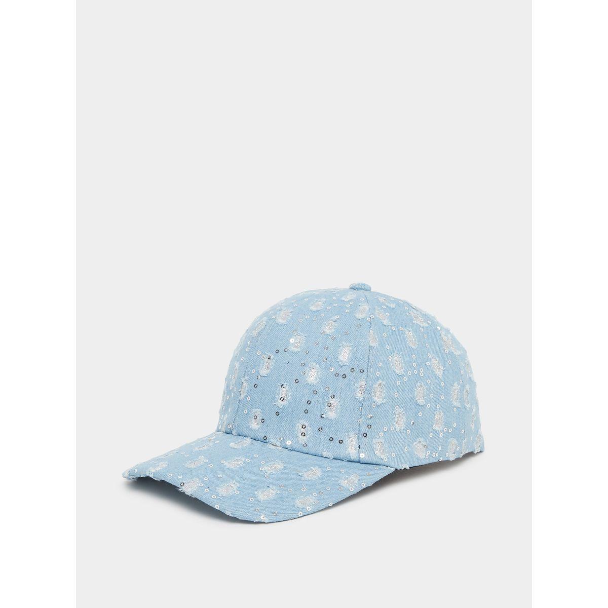Styli Sequined Distressed Cap-women-clothingaccessories-capsandhats-image-1