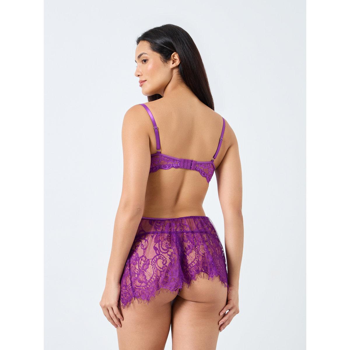 Styli Women Solid All Lace Cami Dress with Thong Set-women-clothing-lingerie-babydollsandbodysuits-image-5