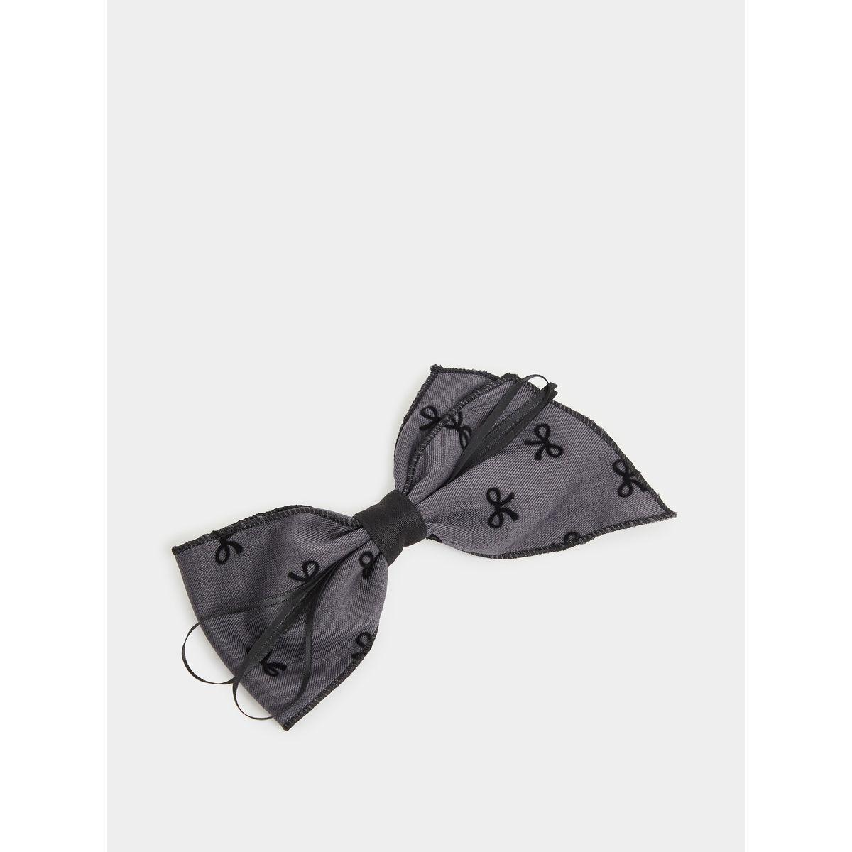 Styli Ribbon Print Bow Hair Clip-women-hairaccessories-image-1