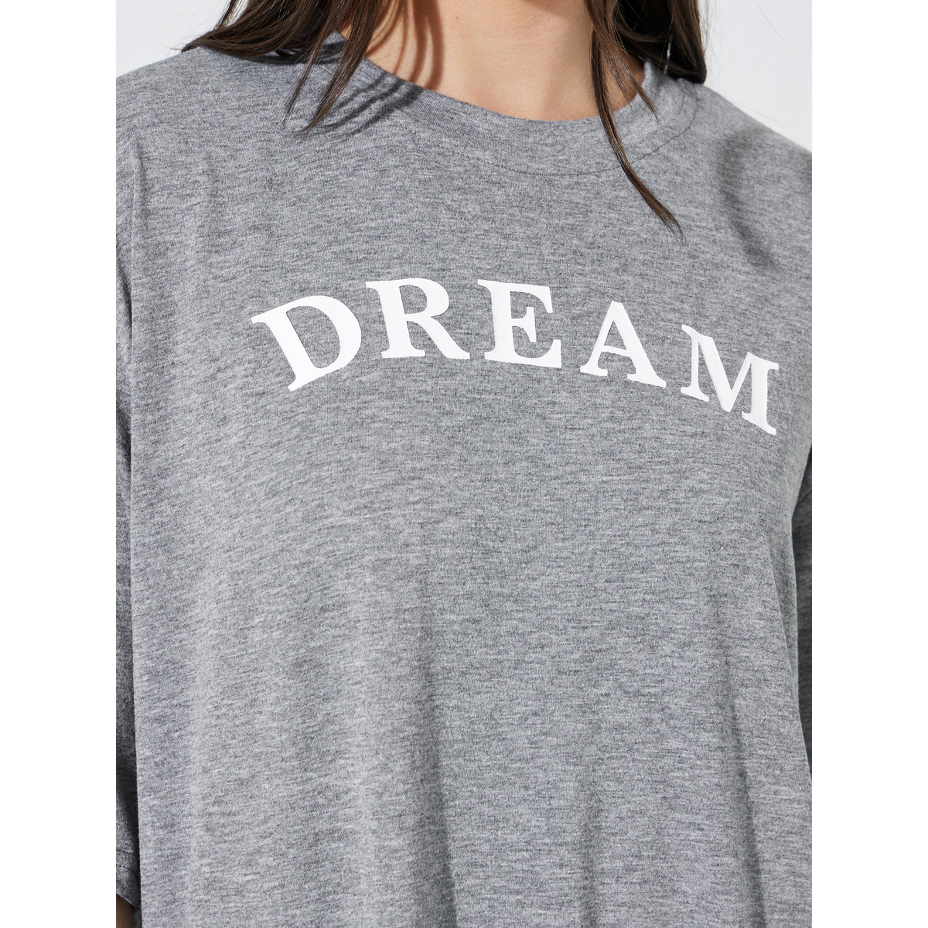 Styli Grey Slogan Print Short Sleeve Sleep T-Shirt-women-clothing-nightwear-nighties-image-4
