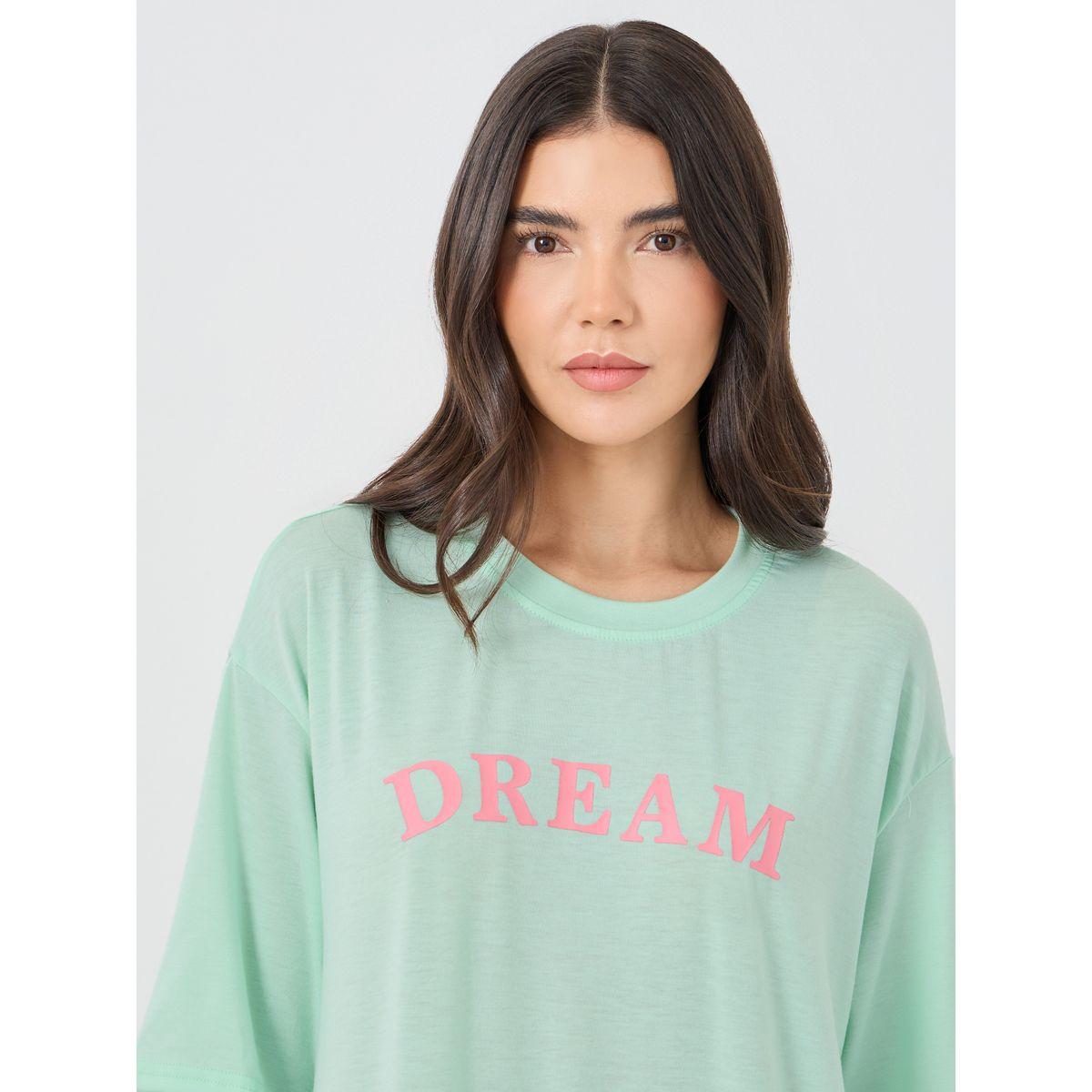 Styli Slogan Print Short Sleeve Midi Nightdress-women-clothing-nightwear-nighties-image-3