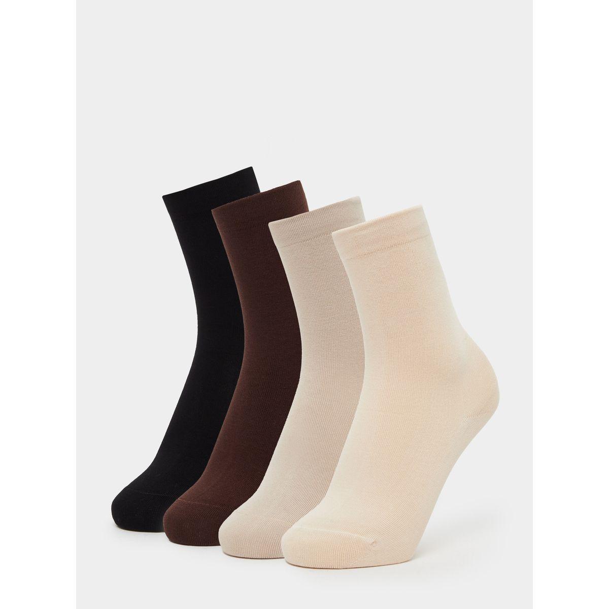 Styli Pack of 4 - Plain Crew Socks-women-socksandstockings-image-1
