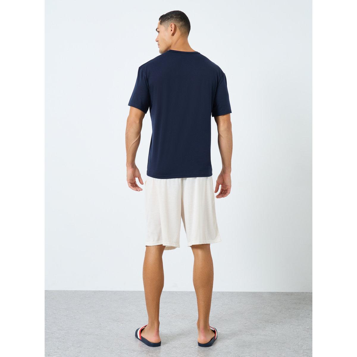 Styli Men Graphic Print T-Shirt and Shorts Set-men-clothing-nightwear-sets-image-4