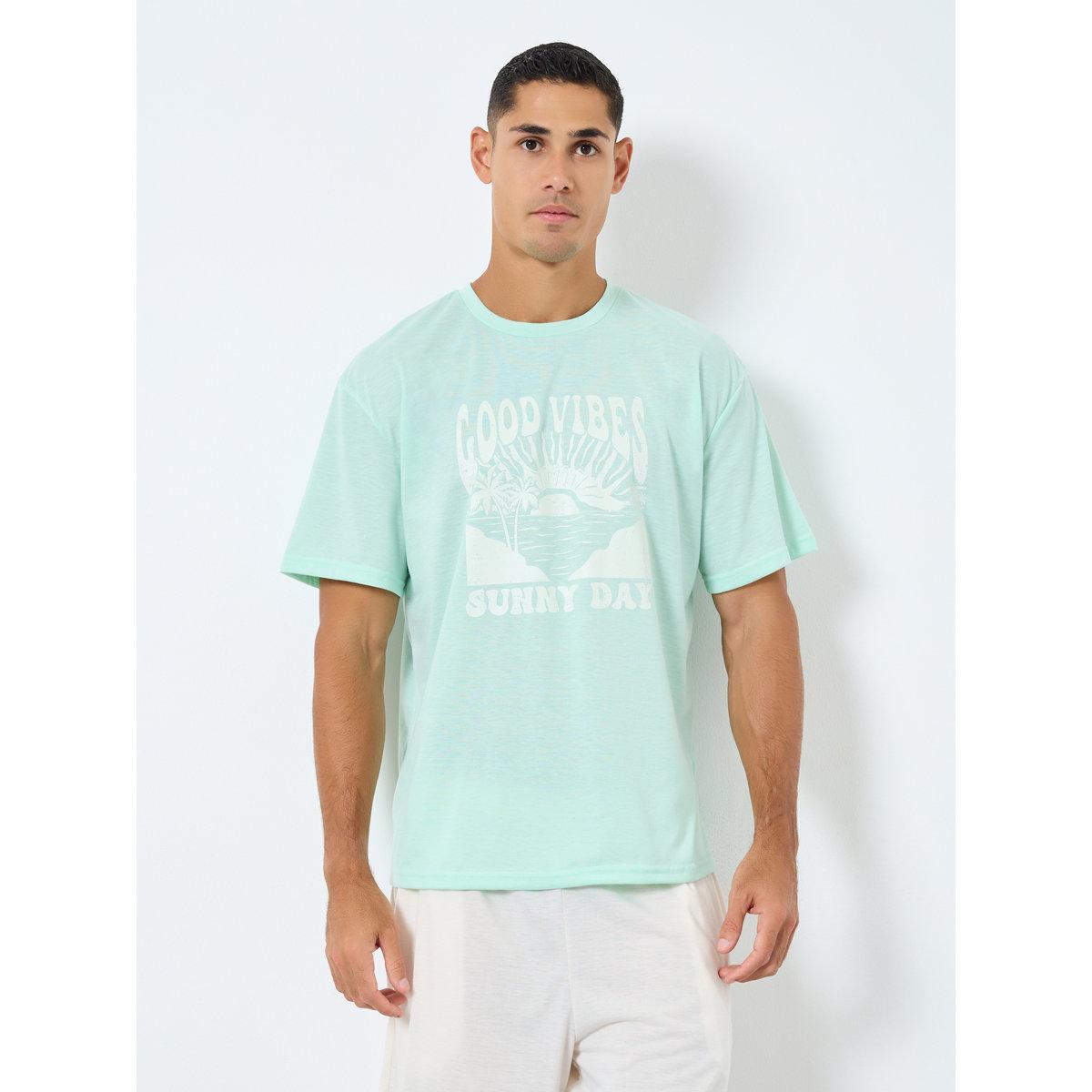 Styli Men Graphic Print T-Shirt and Shorts Set-men-clothing-nightwear-sets-image-2