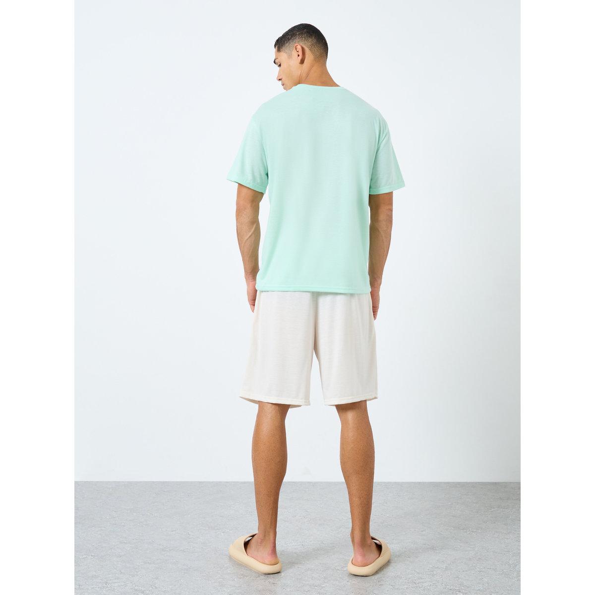 Styli Men Graphic Print T-Shirt and Shorts Set-men-clothing-nightwear-sets-image-4