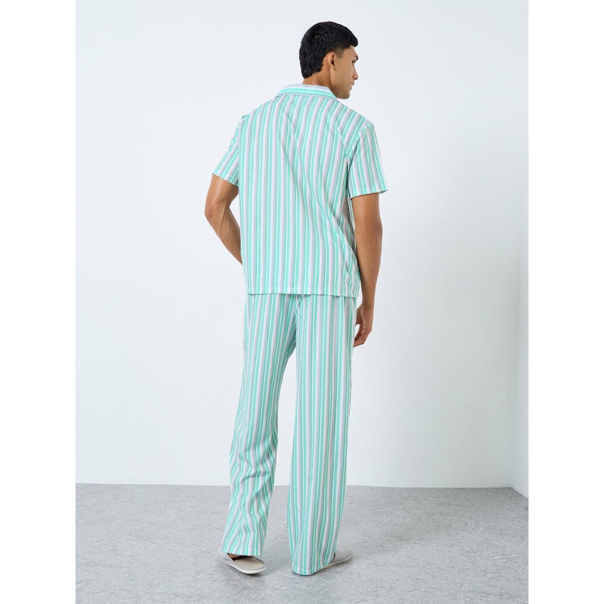 Styli Men Striped Shirt and Pyjama Set-men-clothing-nightwear-sets-image-4