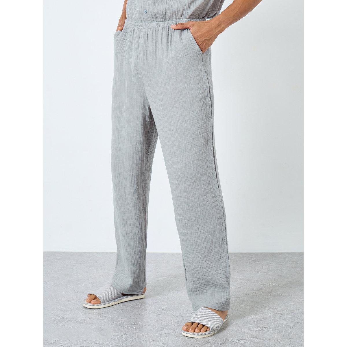 Styli Men Grey Cotton Textured Shirt and Pyjama Set-men-clothing-nightwear-sets-image-5