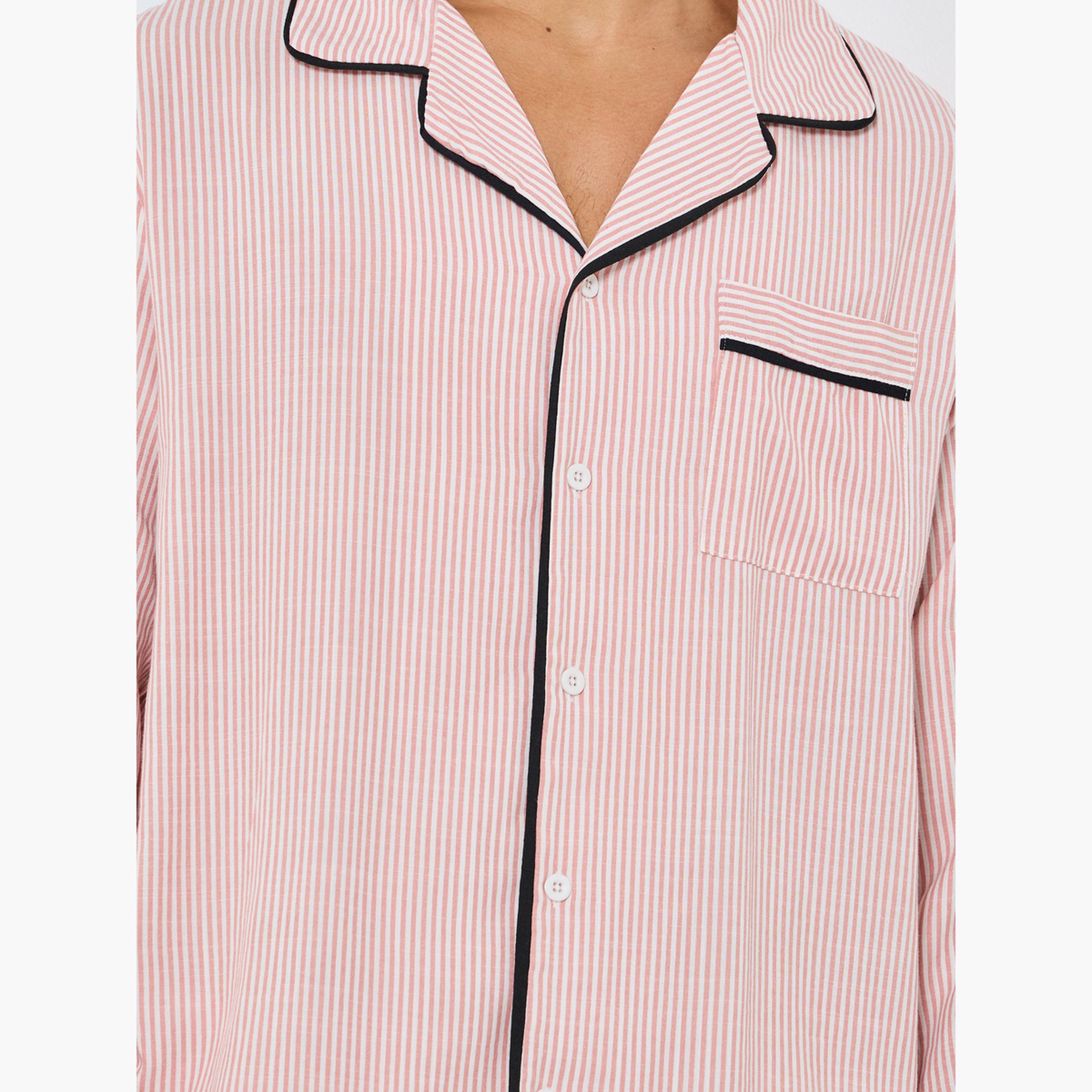 Styli Men Striped Shirt and Pajama Set-men-clothing-nightwear-sets-image-3