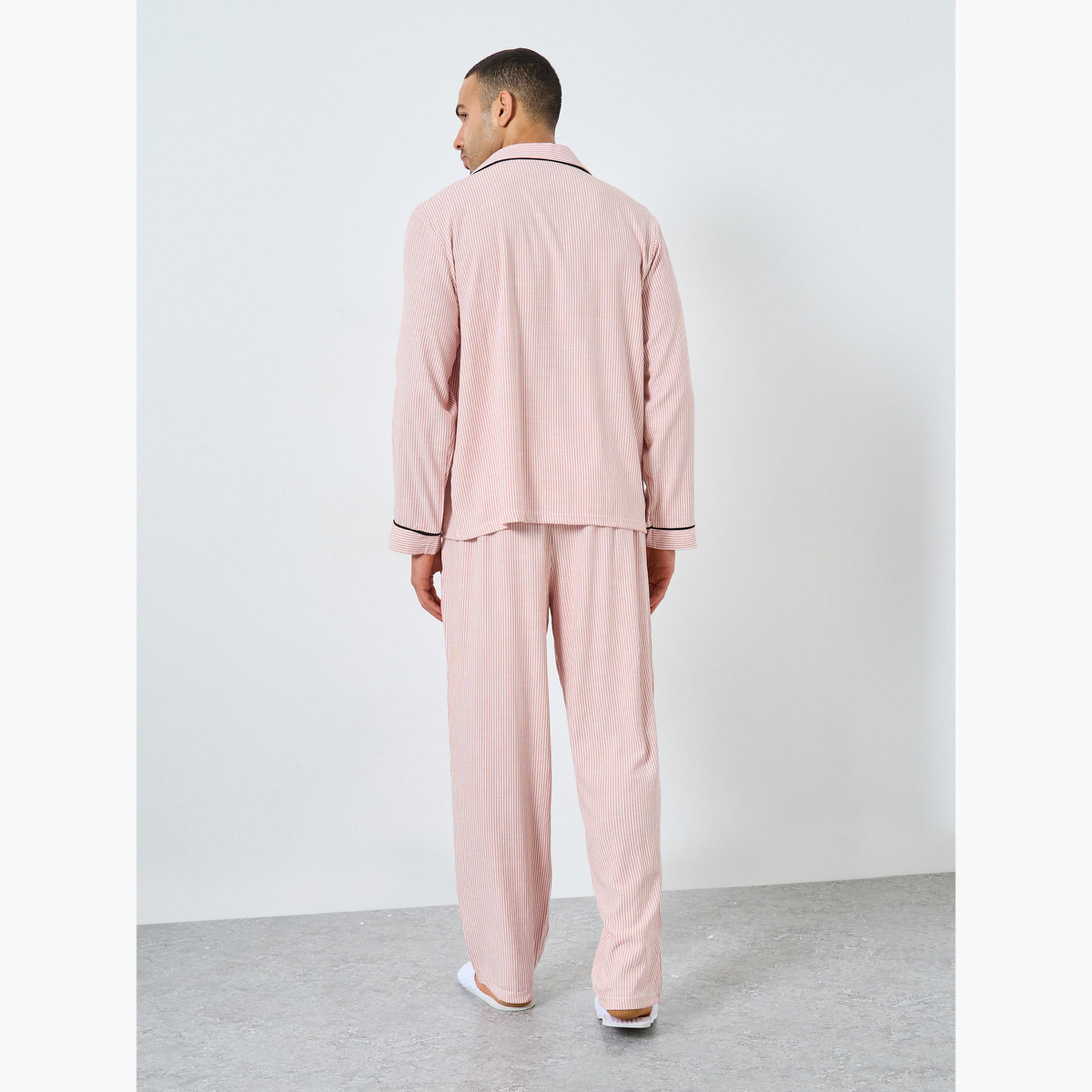 Styli Men Striped Shirt and Pajama Set-men-clothing-nightwear-sets-image-5