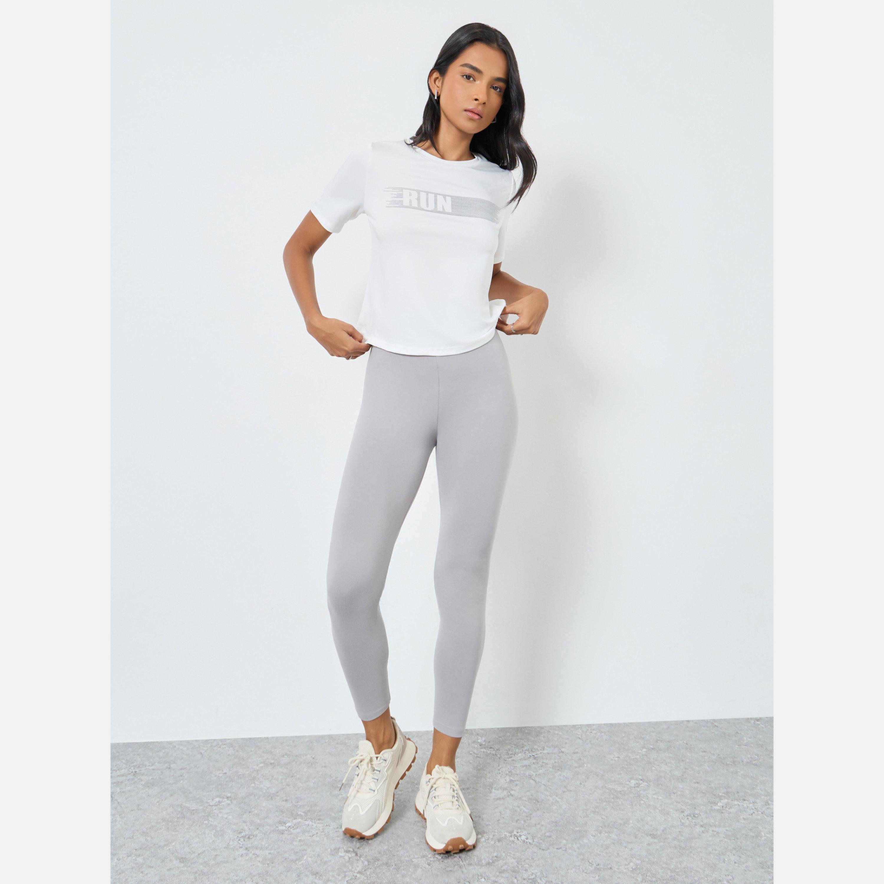 ستايلي - بنطال ضيق رمادي للنساء مع حزام خصر مطاطي-women-clothing-bottoms-leggings-image-2