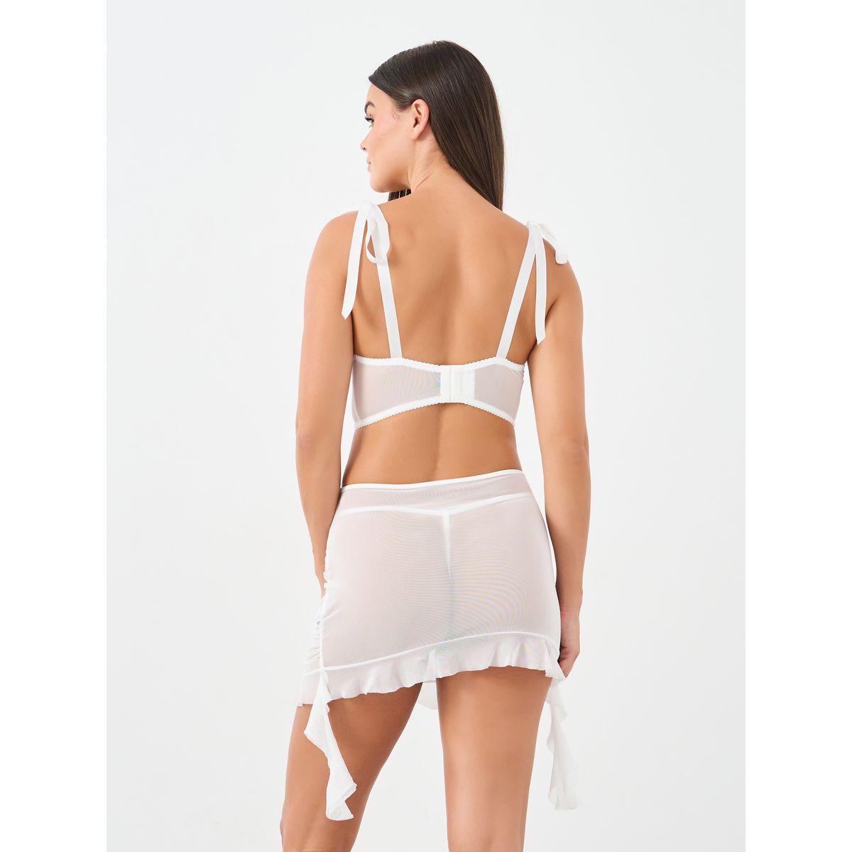 Styli Pack of 3 - Rosette Crop Top, Side Ruched Skirt and Thong-women-clothing-lingerie-lingeriesets-image-6