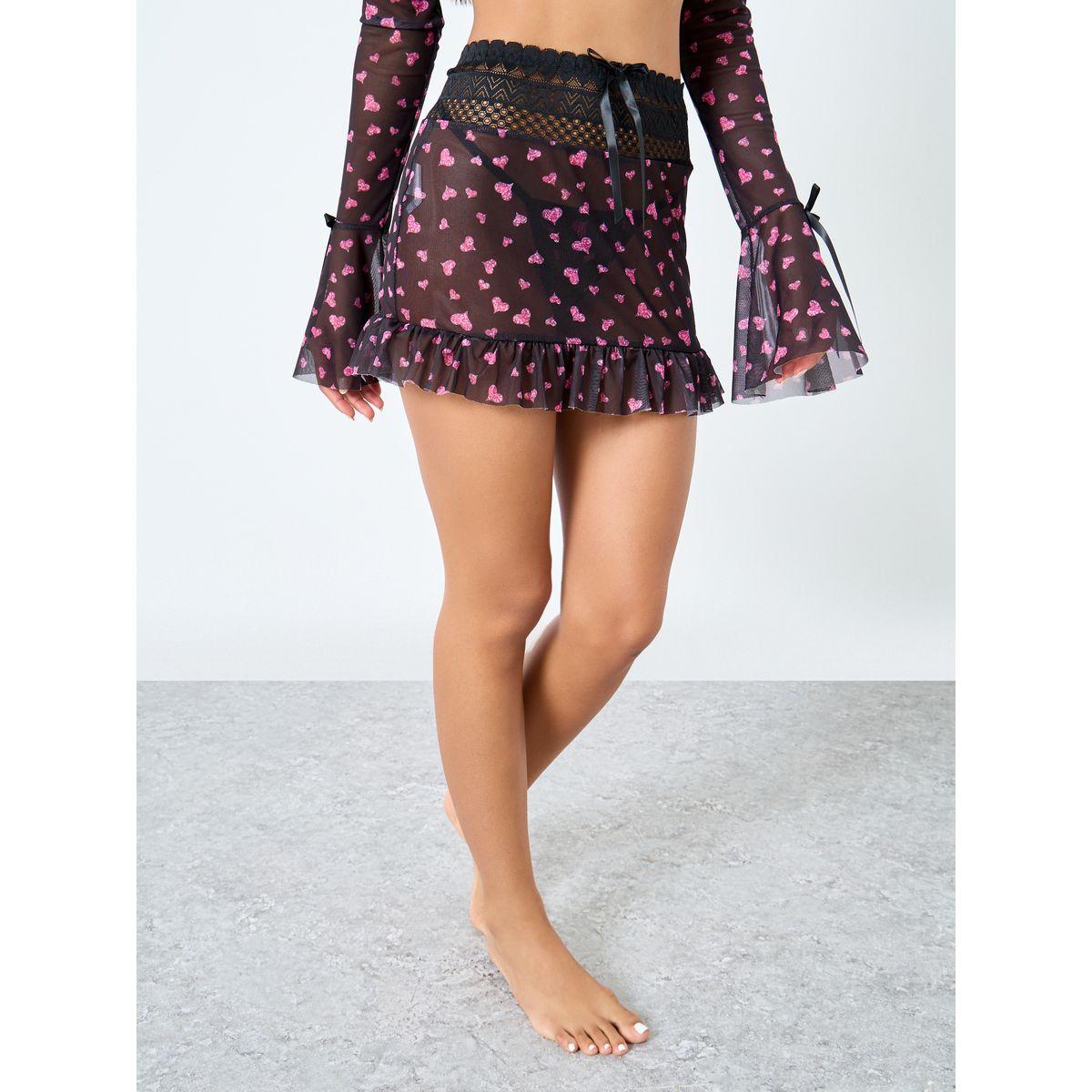 صدرية بطبعة قلوب مع تنورة وثونغ-women-clothing-lingerie-lingeriesets-image-5