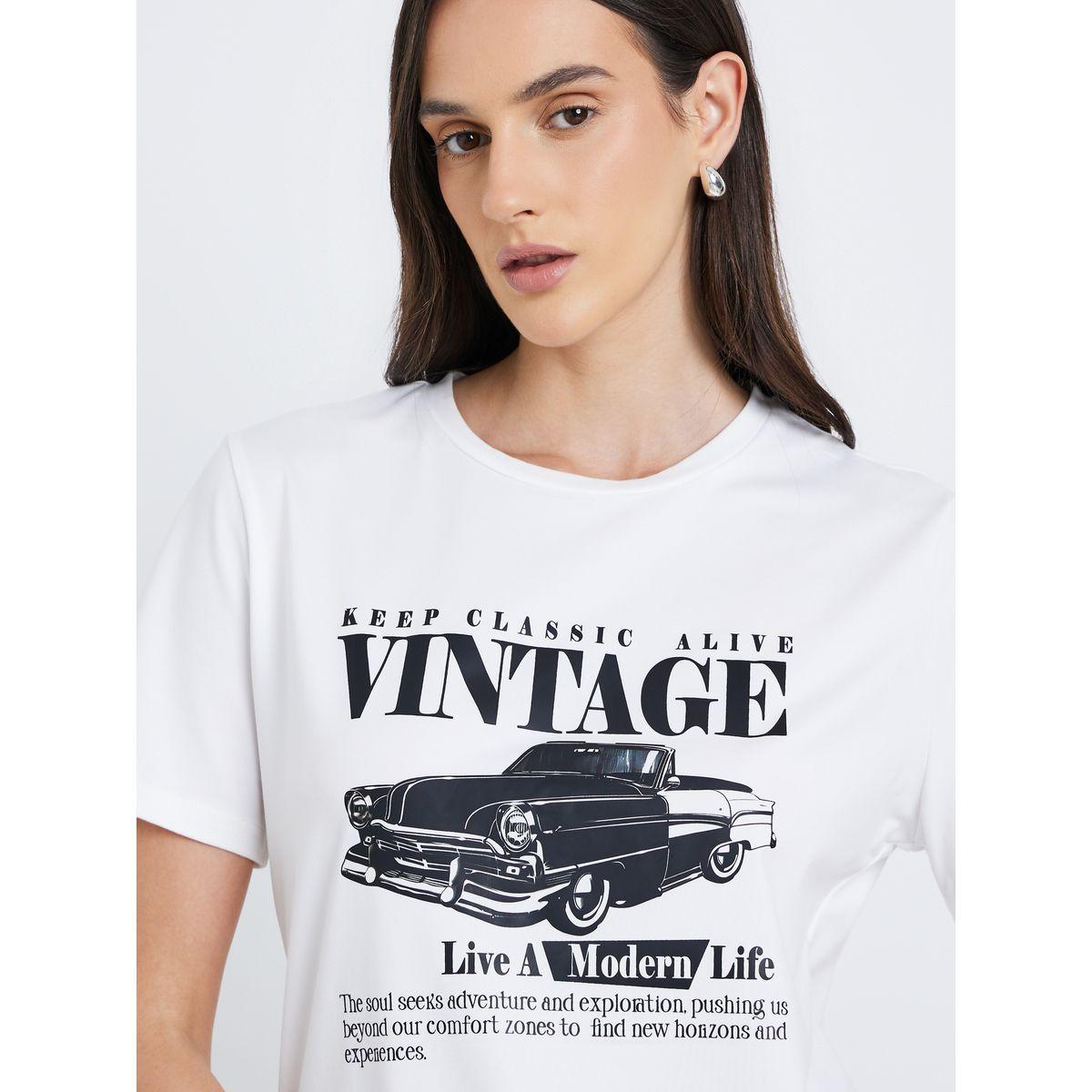 Styli Vintage Car Print Slim Fit T-Shirt-women-clothing-tshirts-image-4