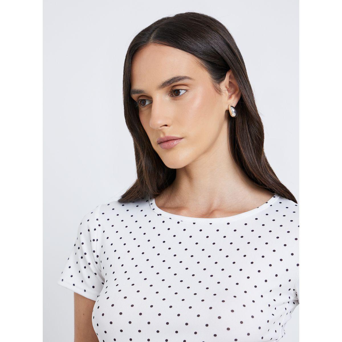 تيشيرت بطبعة نقاط بولكا وأكمام قصيرة-women-clothing-tshirts-image-4