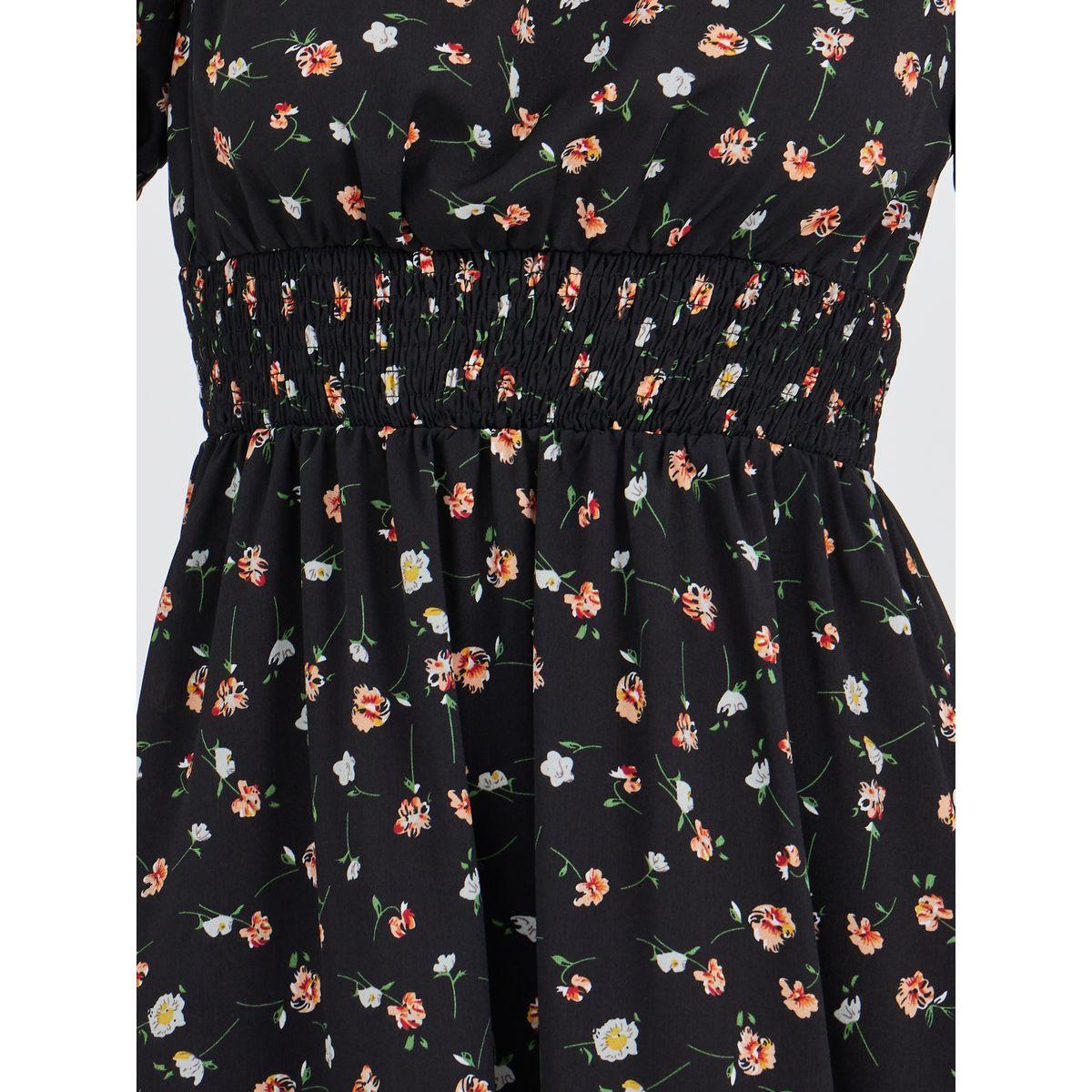 فستان ميدي بطبعة زهور مع حافة واسعة-women-clothing-dresses-image-4