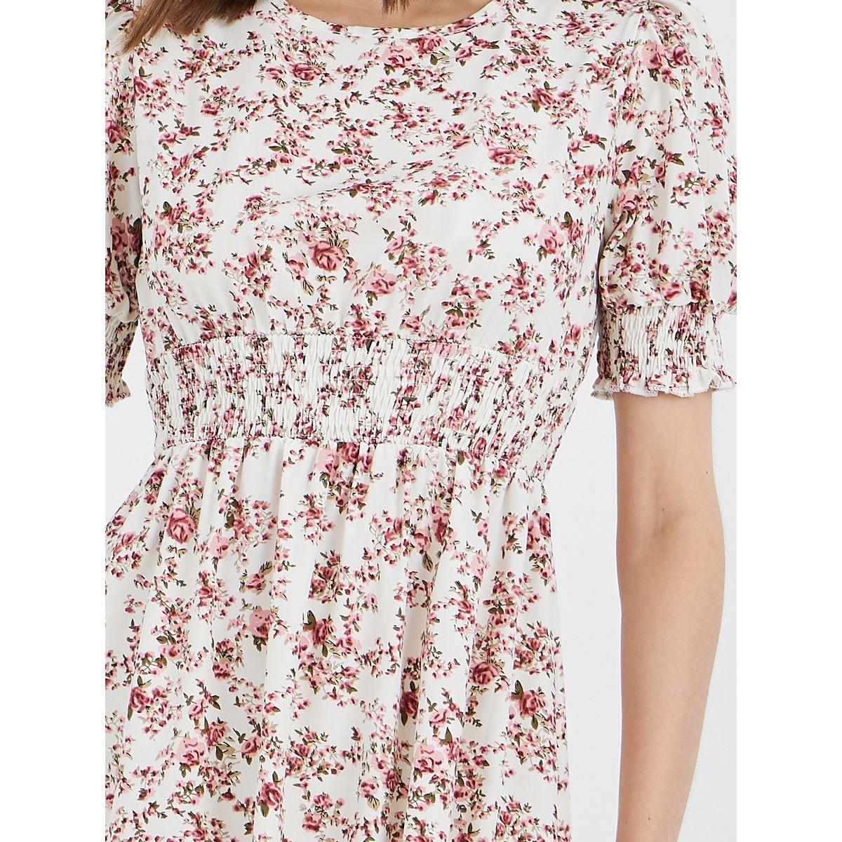 فستان ميدي بطبعة زهور مع حافة واسعة-women-clothing-dresses-image-4