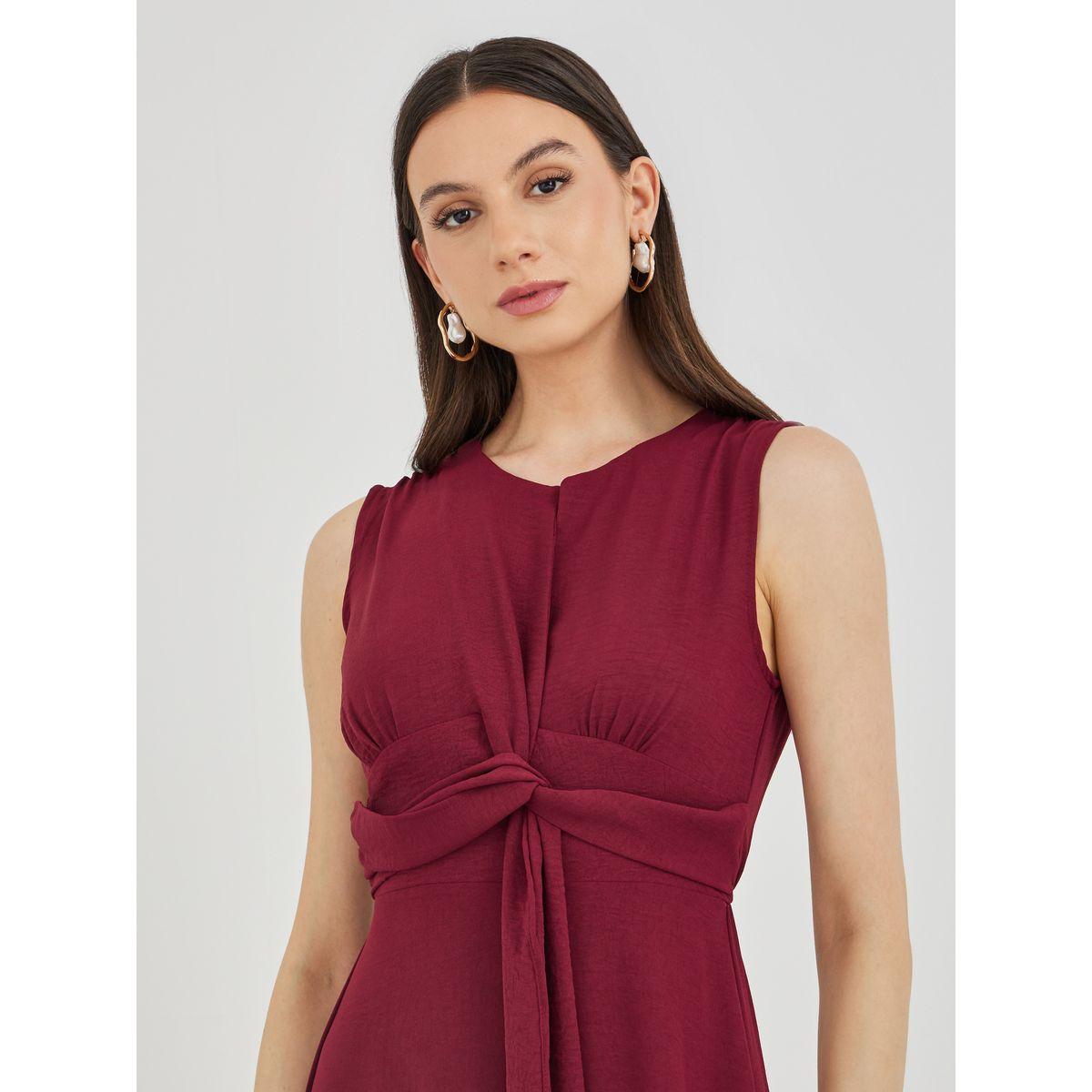 Styli Sleeveless Twist Front A-Line Midi Dress-women-clothing-dresses-image-4