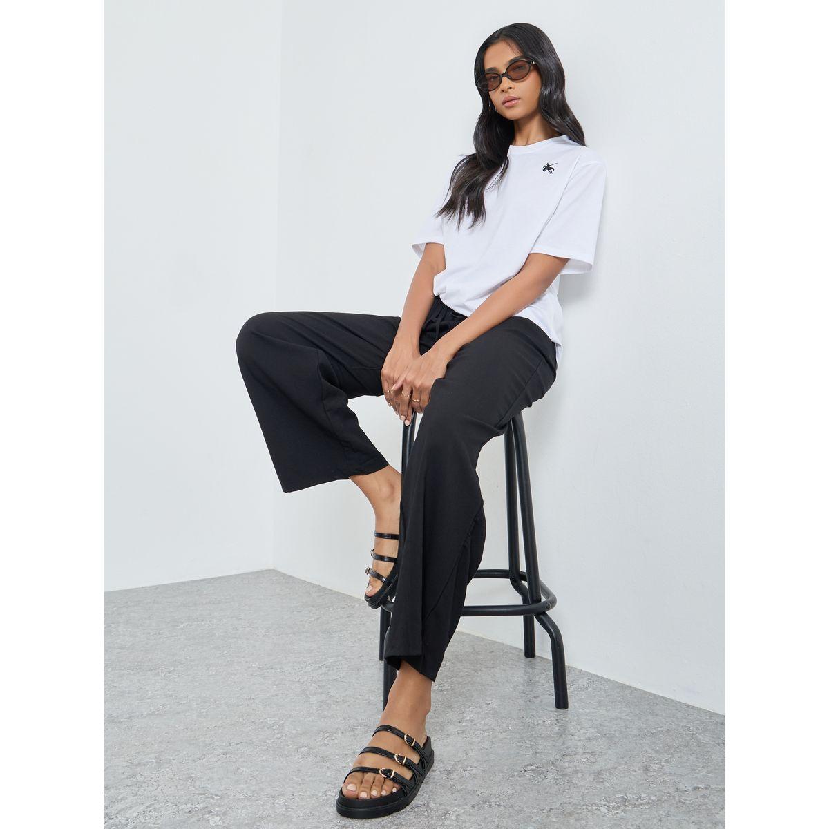 جوغر سادة بقصة أرجل واسعة-women-clothing-bottoms-joggers-image-1