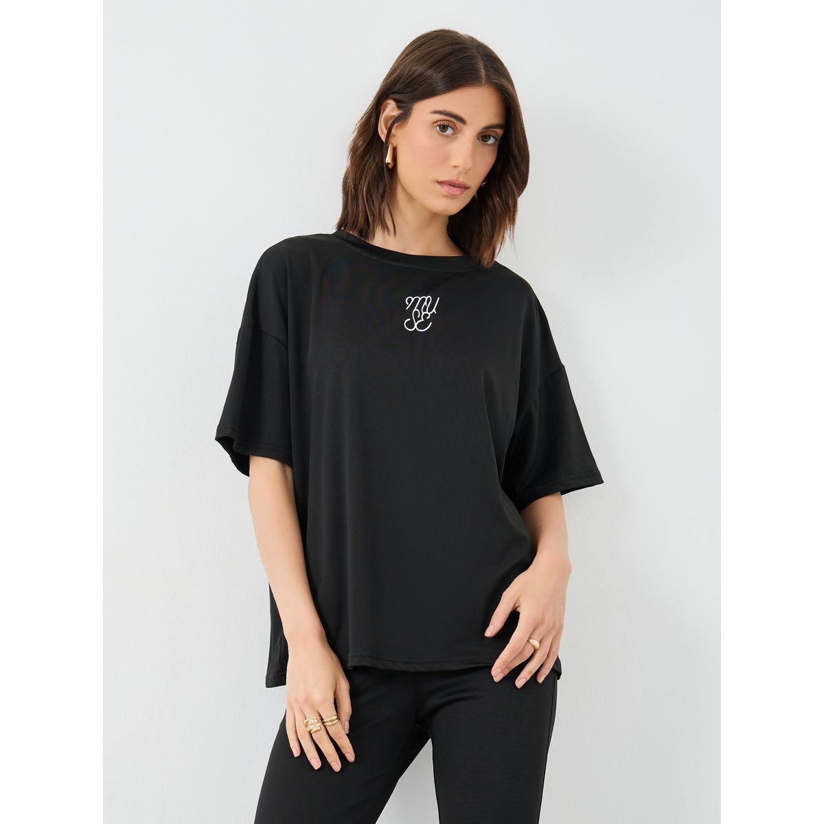طقم منسق من ليقنز وتيشيرت بطبعة صغيرة وقصة مريحة-women-clothing-coordsets-image-3