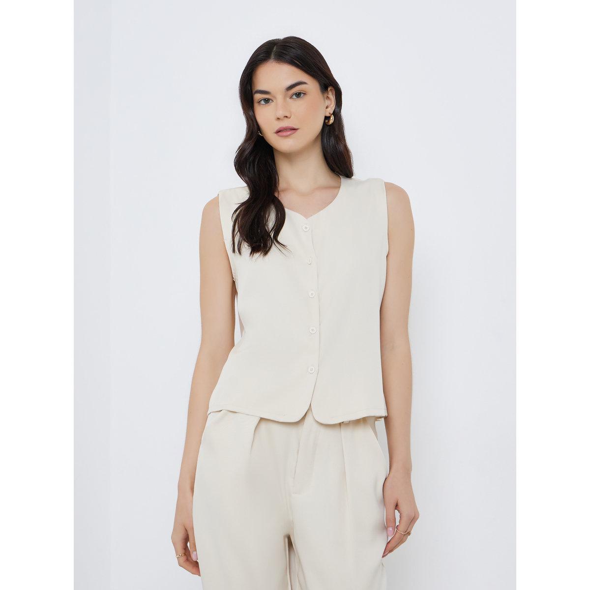 طقم منسق من بنطال وبلوزة بدون أكمام-women-clothing-coordsets-image-4