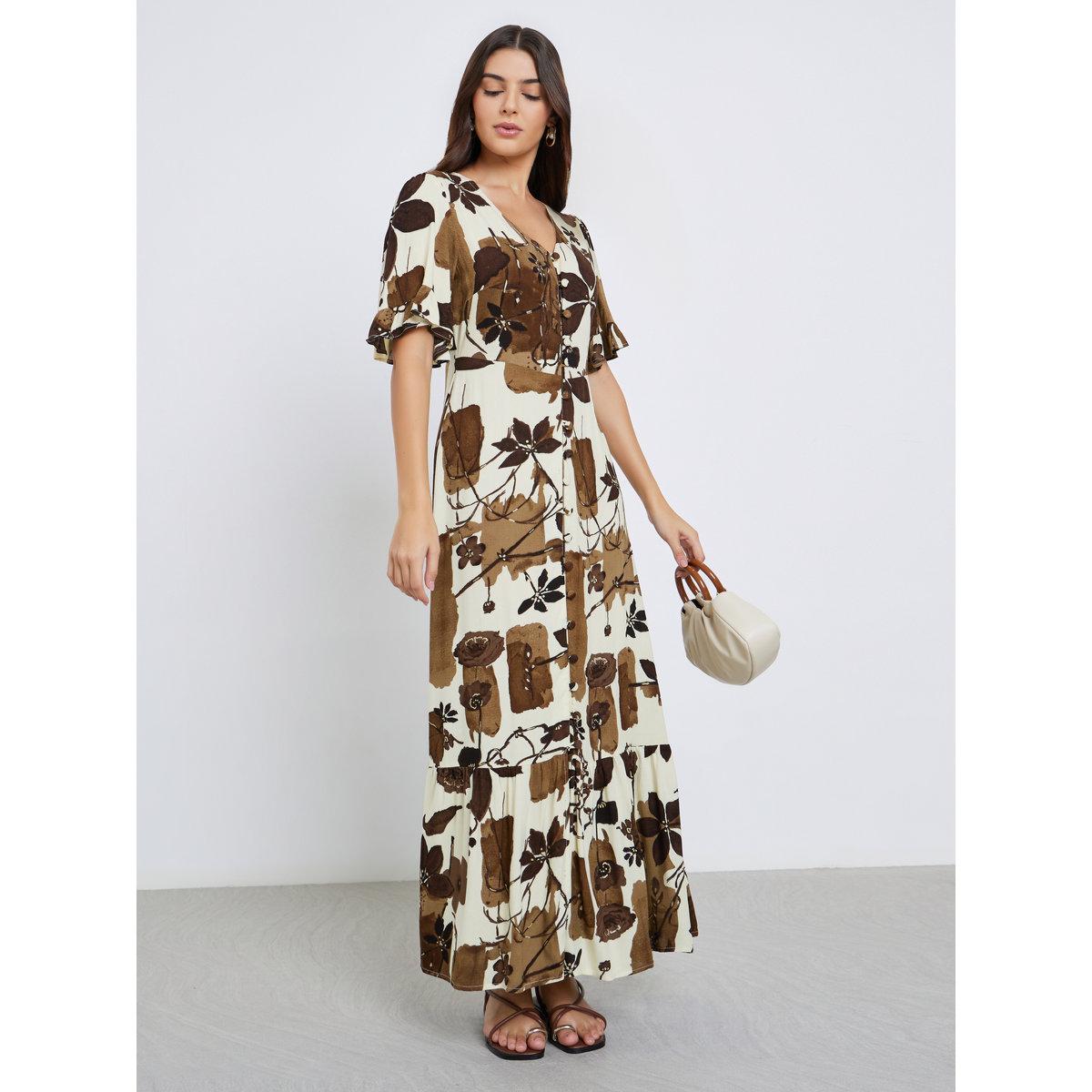 Maxim Creation A-Line Maxi Dress with Floral Print-women-clothing-dresses-image-1