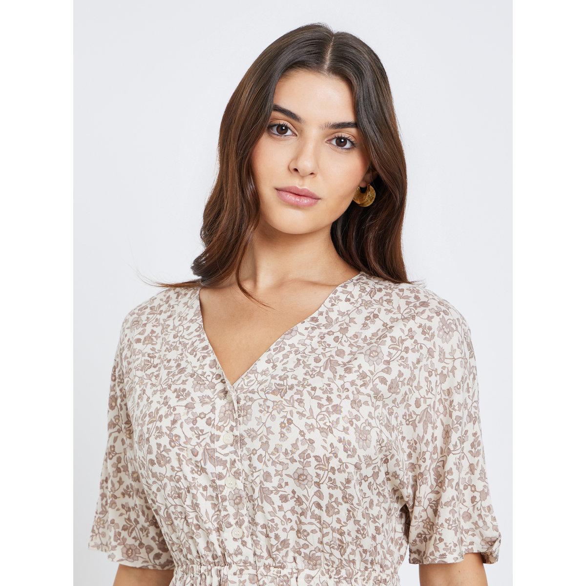 Maxim Creation All Over Print V Neck Maxi Dress-women-clothing-dresses-image-4