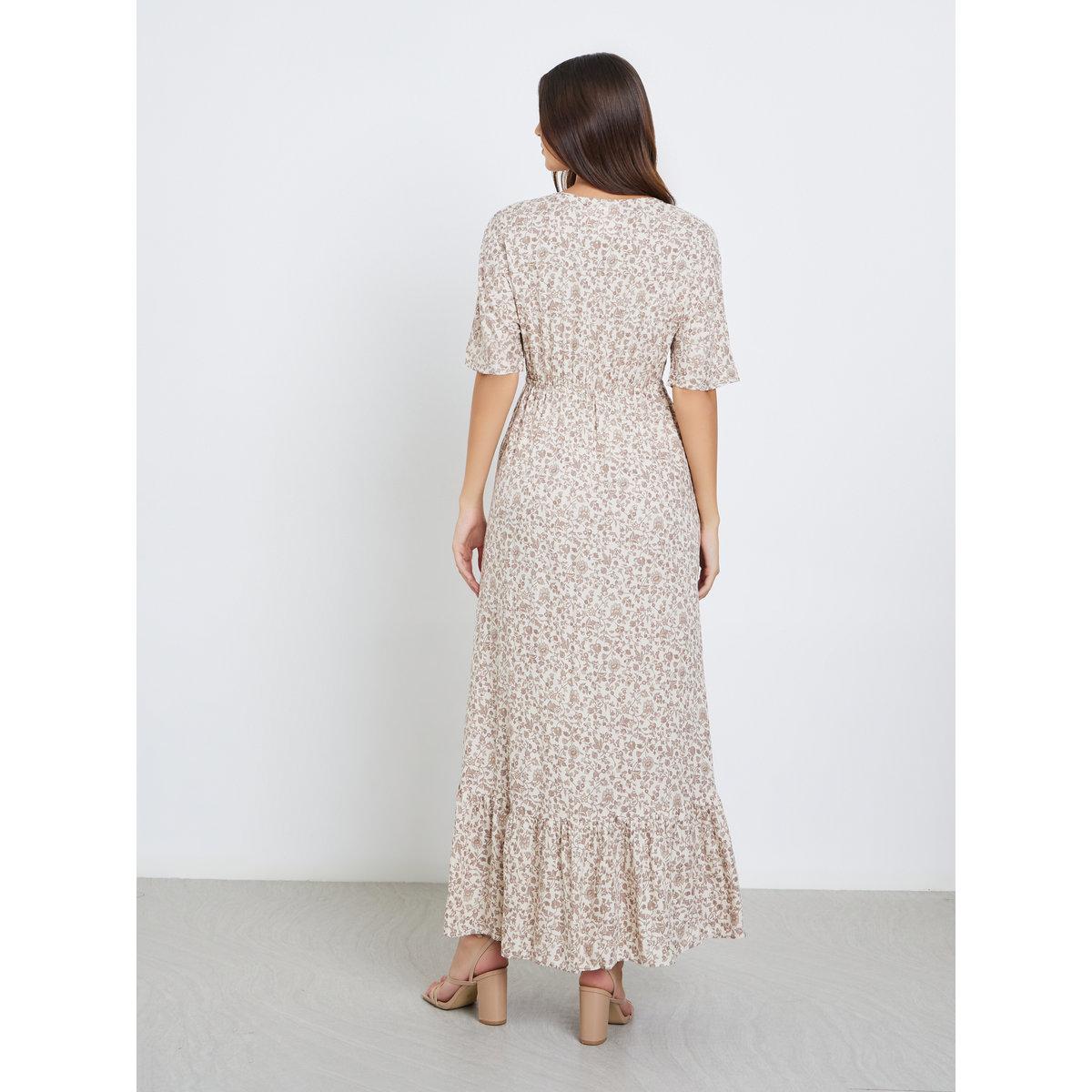 Maxim Creation All Over Print V Neck Maxi Dress-women-clothing-dresses-image-5