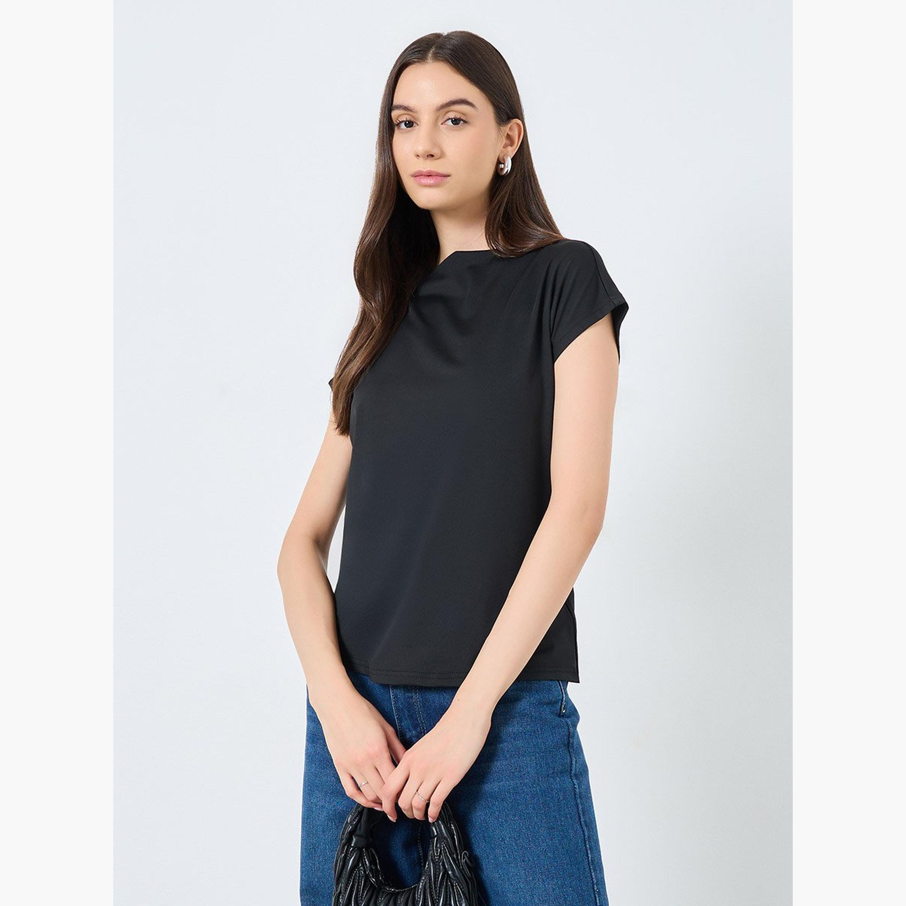 Take Two Solid Short Sleeves Regular Fit T-Shirt-women-clothing-tshirts-image-1