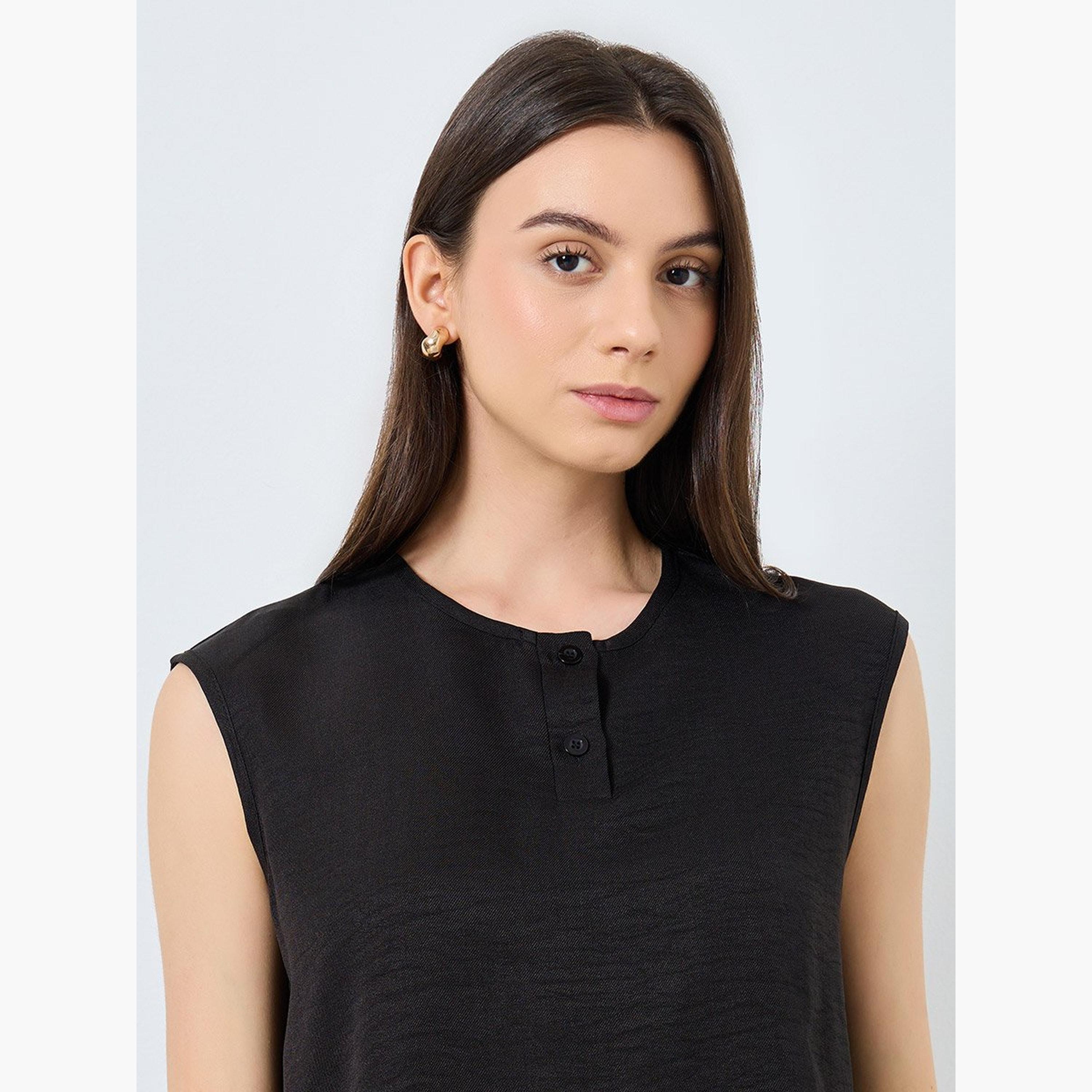 Take Two Solid Sleeveless Buttoned Top and Skirts Set-women-clothing-coordsets-image-3