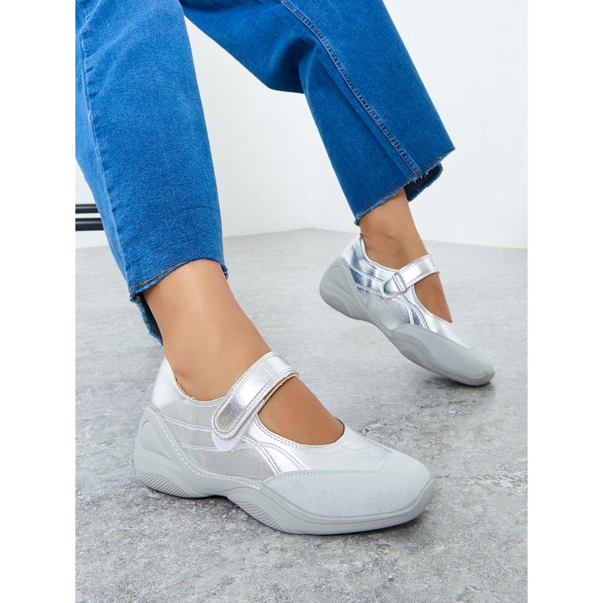 Styli Women Silver Square Toe Shoes-women-shoes-sneakers-image-1
