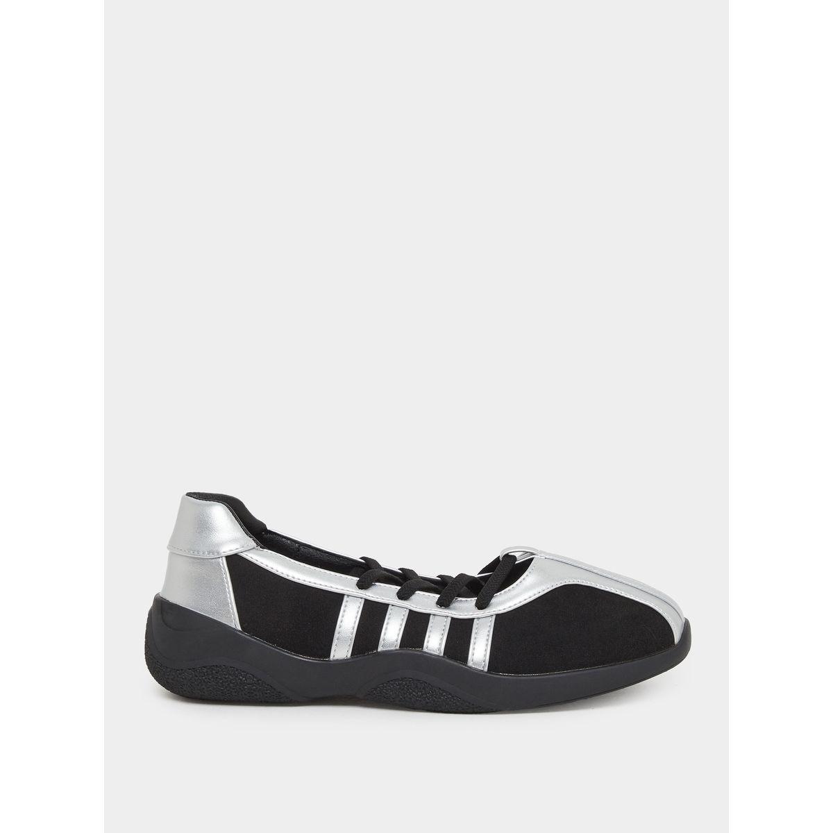 Styli Women Metallic Stretch Lace Sneakers-women-shoes-sneakers-image-1