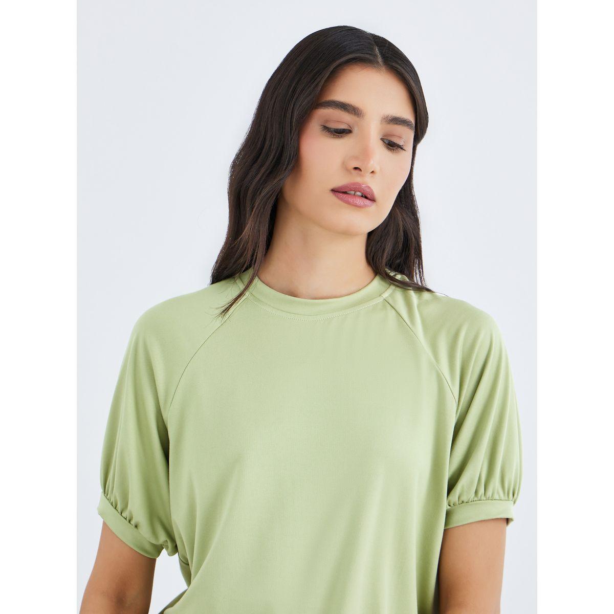 تيشيرت سادة بأكمام ريجلان وقصة عادية-women-clothing-tshirts-image-2