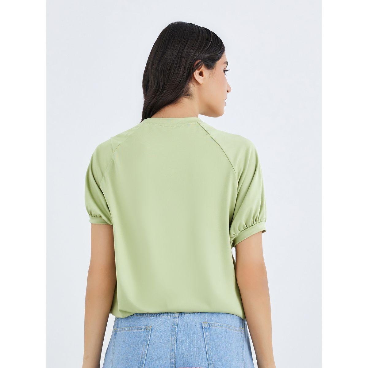 Styli Solid Raglan Sleeve Regular Fit T-Shirt-women-clothing-tshirts-image-4