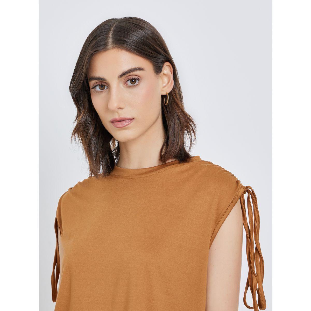 تيشيرت سادة بدون أكمام مع تفاصيل أربطة-women-clothing-tshirts-image-3