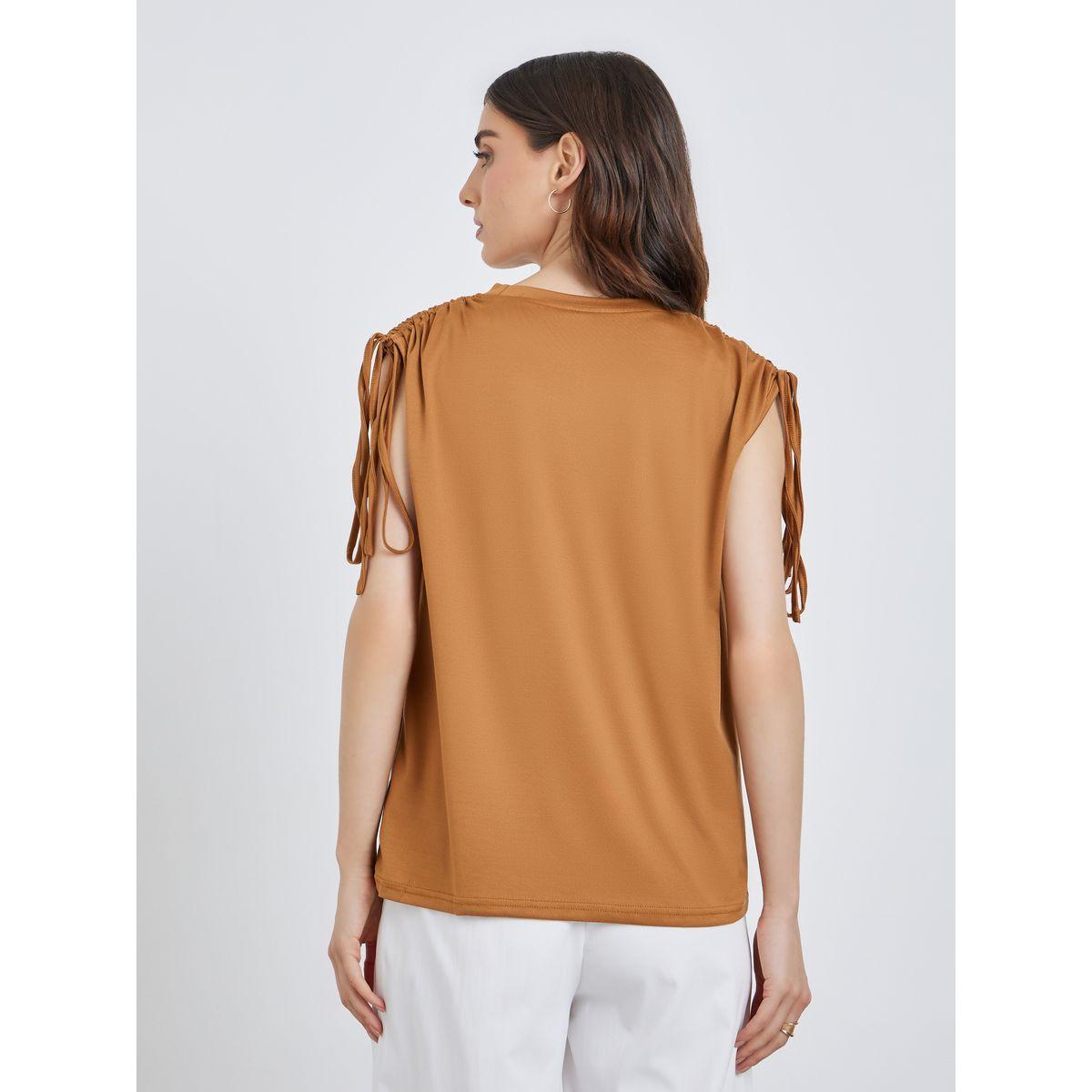 Styli Solid Sleeveless Tie-Up Shoulder T-Shirt-women-clothing-tshirts-image-4