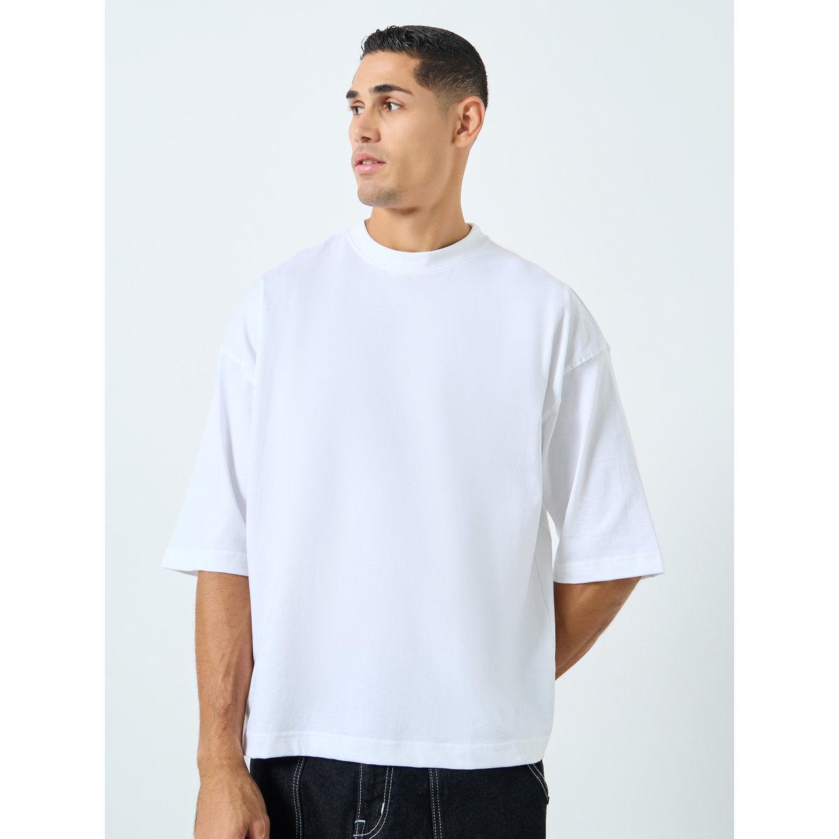 تيشيرت بقصة بوكسي وياقة دائرية-men-clothing-tshirtsandpolos-tshirts-image-1