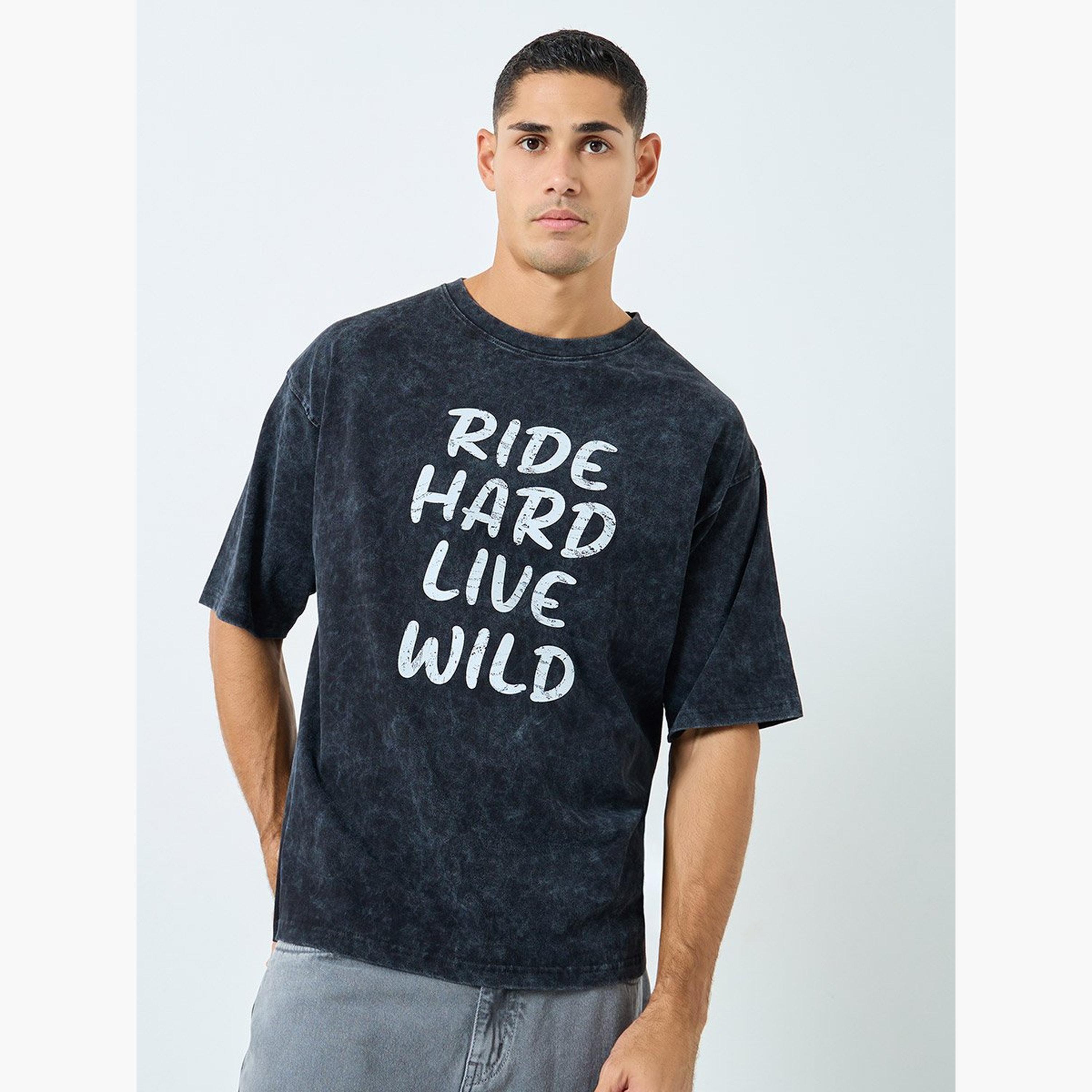 Styli Dyed Oversized Slogan Print Heavy Jersey T-Shirt-men-clothing-tshirtsandpolos-tshirts-image-1