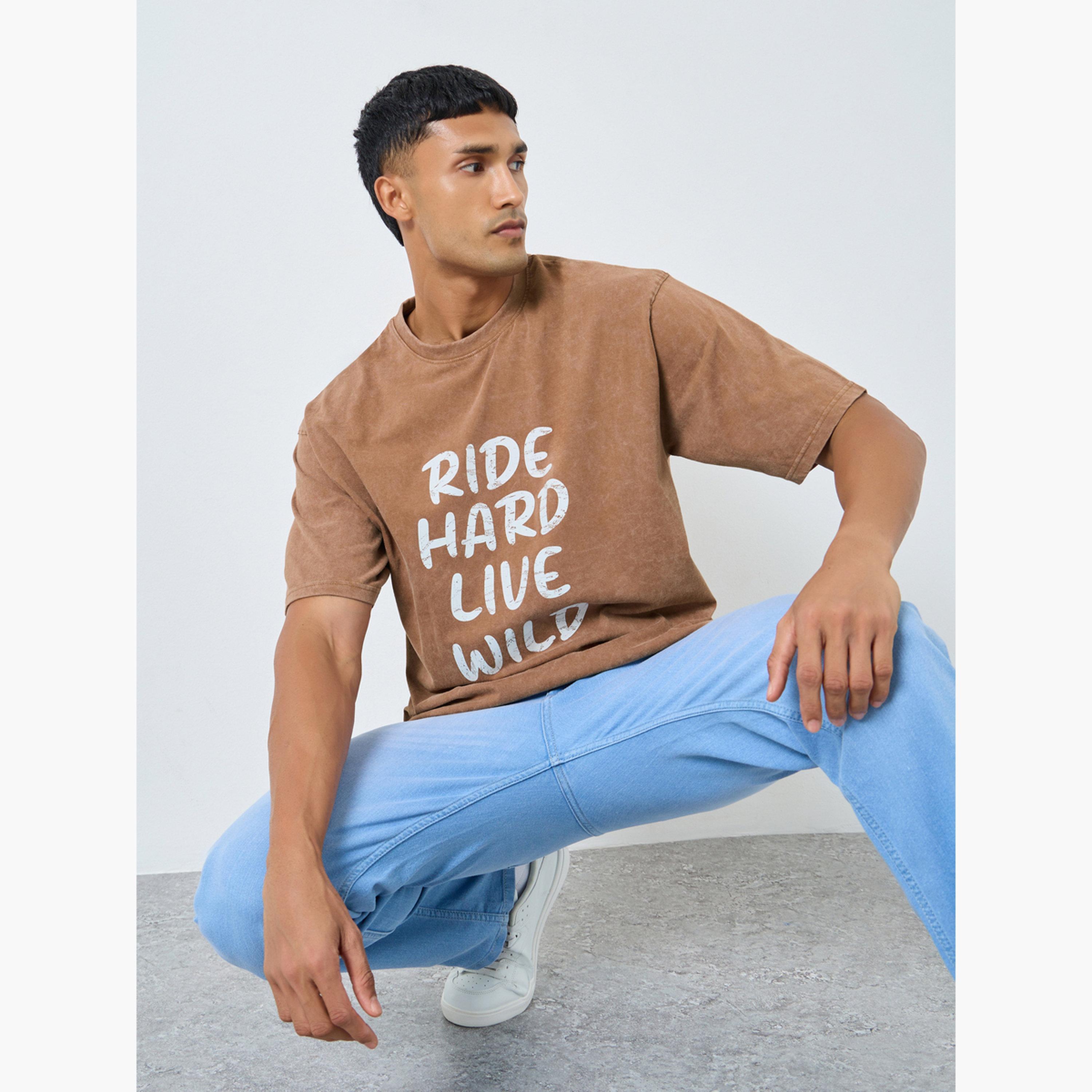 Styli Men Graphic Print Crew Neck T-Shirt-men-clothing-tshirtsandpolos-tshirts-image-1